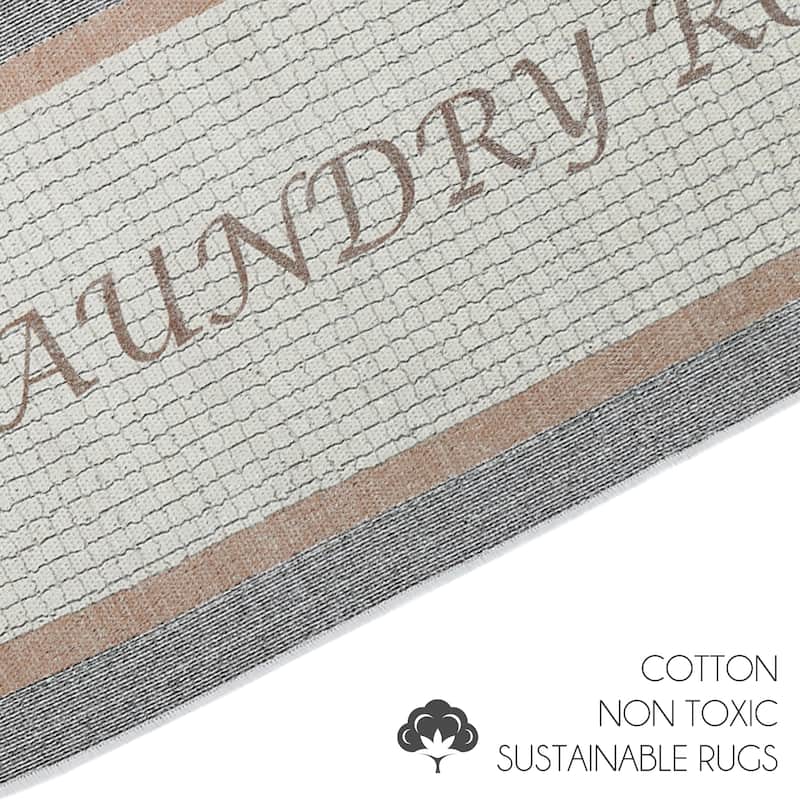 SussexHome Washable Ultra Thin Cotton Laundry Room Rug Runner - 20" x 59"