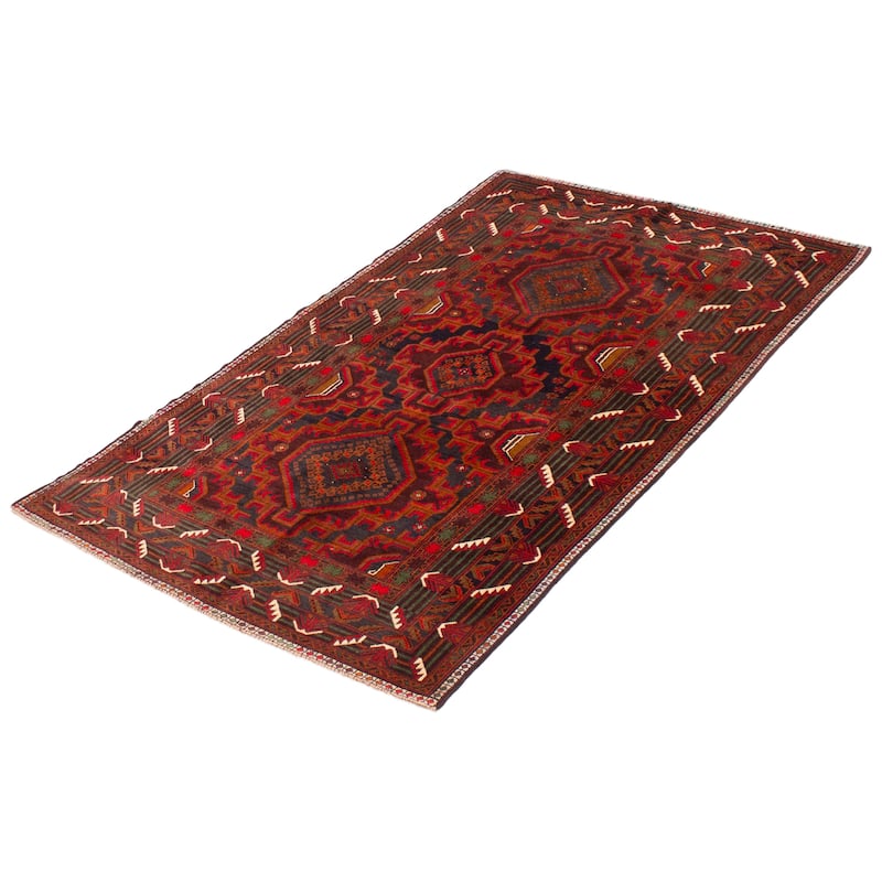 Teimani Red Rug 3'11" x 6'7" - 3'11 x 6'7