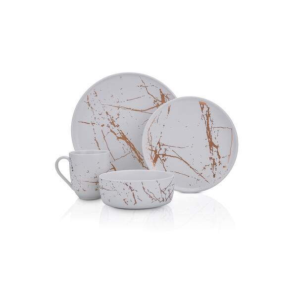 Stone Lain Zora Fine China Golden Splash Modern Coupe Dinnerware Set Overstock 31417279 White And Gold 16 Piece Shop the best home decor styles online + get free shipping on everything!* share your #overstockstyle to be featured shop our images: usd