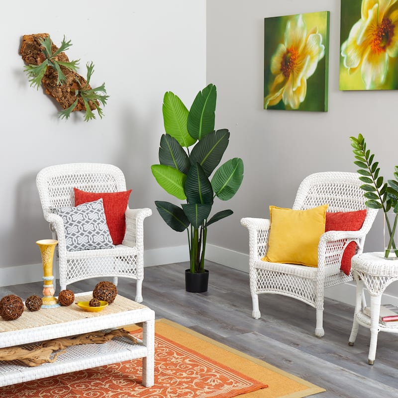 58In Artificial Travelers Palm Tree Indoor Tropical Decor Home Office Accent - Green - 51-60 Inches