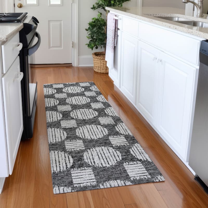 Premium Washable Super Soft Contemporary Geo Mayfield Rug - Gray - 2' 3" x 7' 6" - Runner