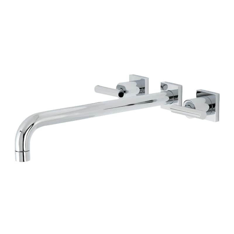Kingston Brass Manhattan Wall Mounted Roman Tub Filler with Square - Polished Chrome