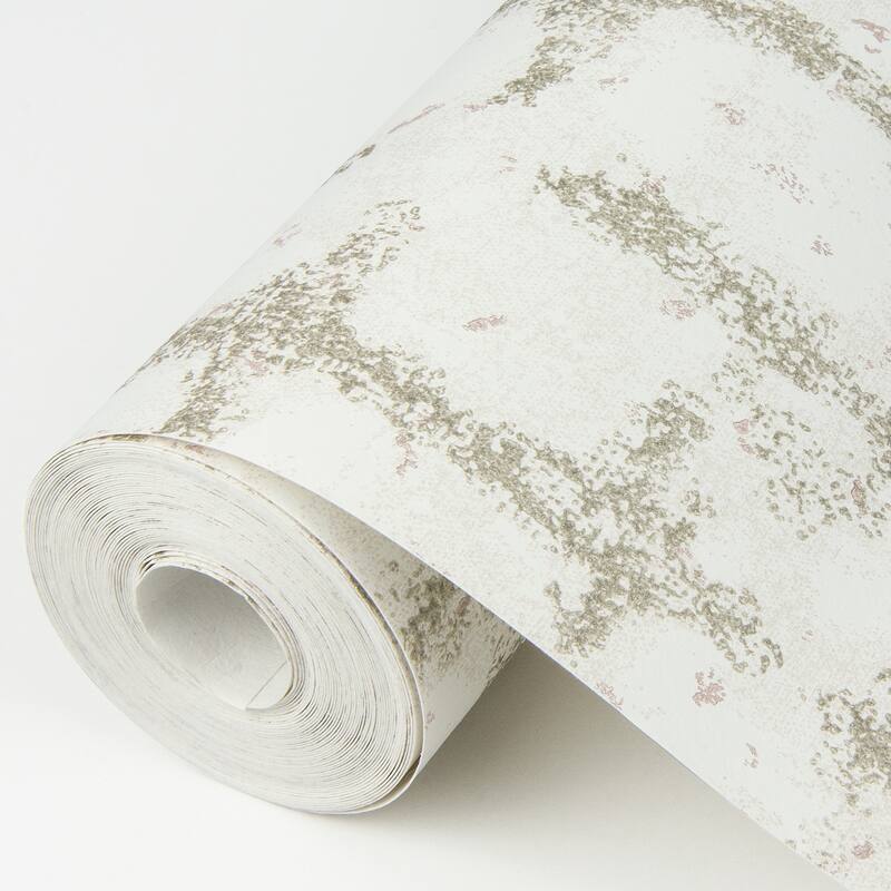 Scott Living Shea Gold Distressed Geometric Wallpaper