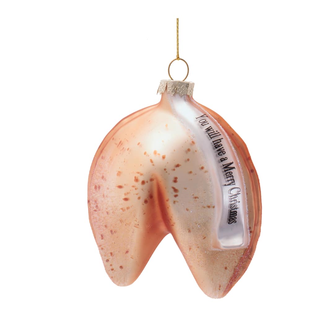 Glass Fortune Cookie Ornaments (Set of 6)