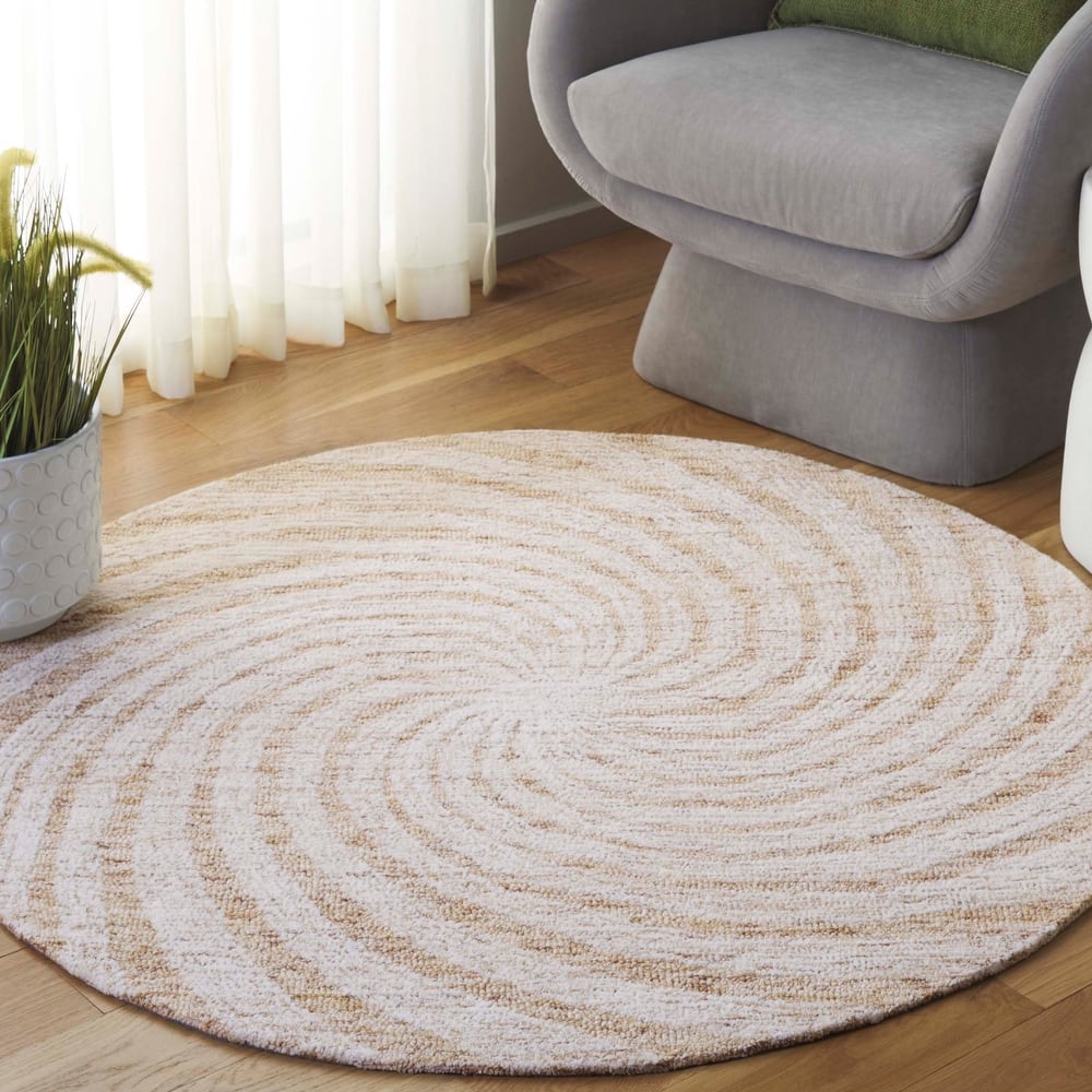 SAFAVIEH Handmade Novelty Blerona Swirl Wool Rug