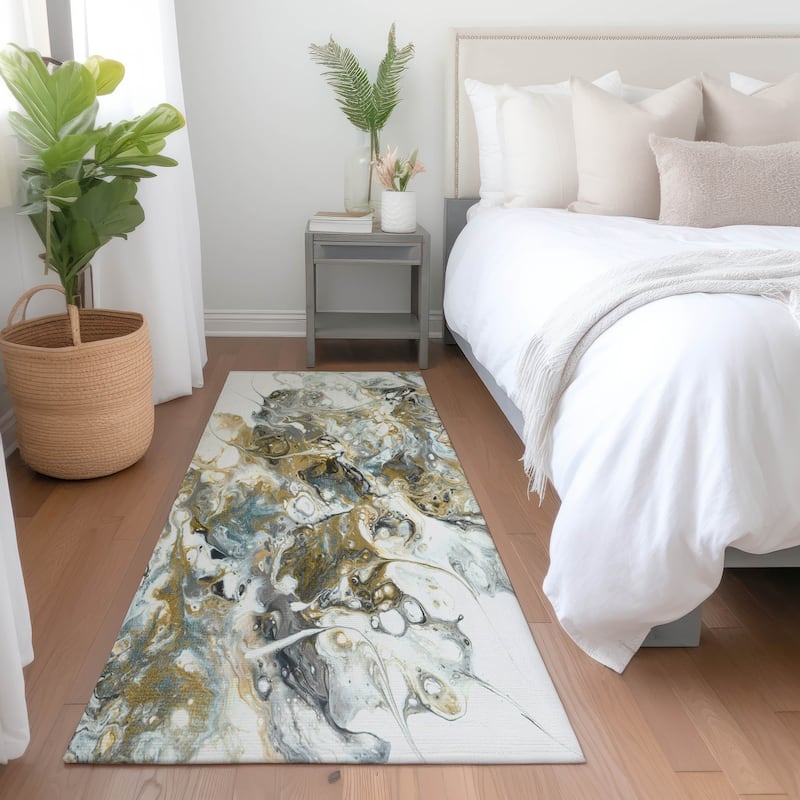Premium Washable Super Soft Abstract Contemporary Mayfield Rug - Multi - 2' 3" x 7' 6" - Runner