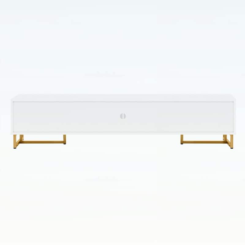 Modern TV Stand for 65+ Inch TVs,Entertainment Center with Storage and Elegant Wave Groove Design