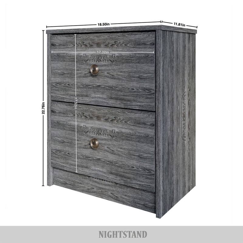 CraftPorch Clean-Lines Minimalist 2-Drawer Nightstand