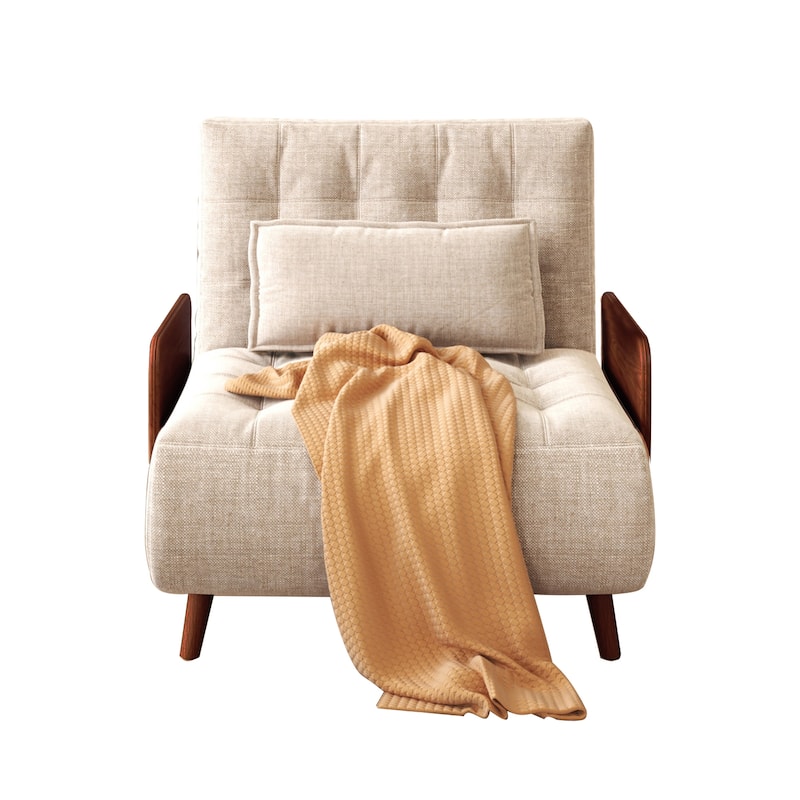 JASIWAY Modern Upholstered Sofa Bed, Beige