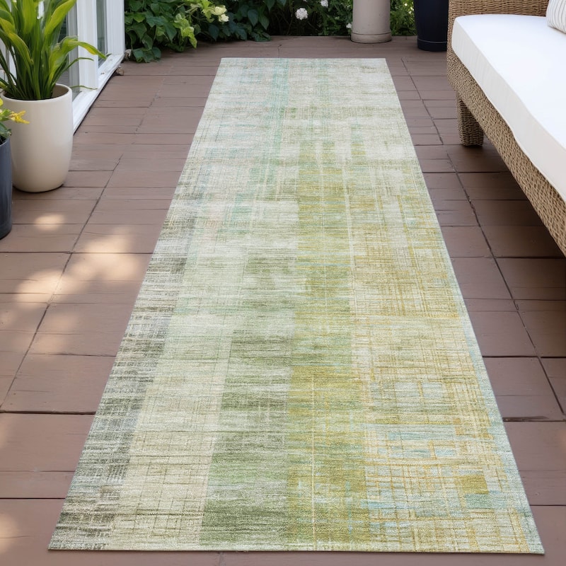 Machine Washable Indoor/Outdoor Modern Ombre Chantille Rug - Linen - 2'3" x 7'6"