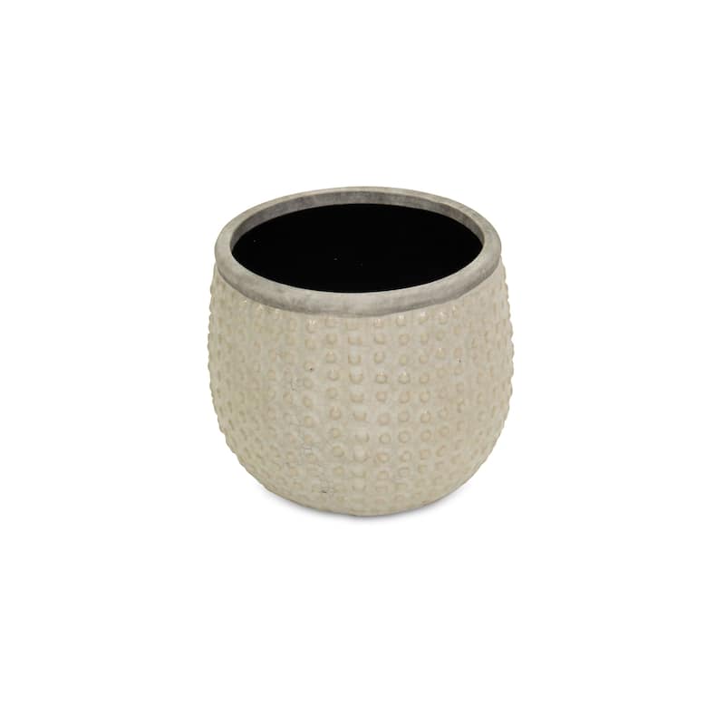 Osanna Beige Ceramic Curved Pot - Medium