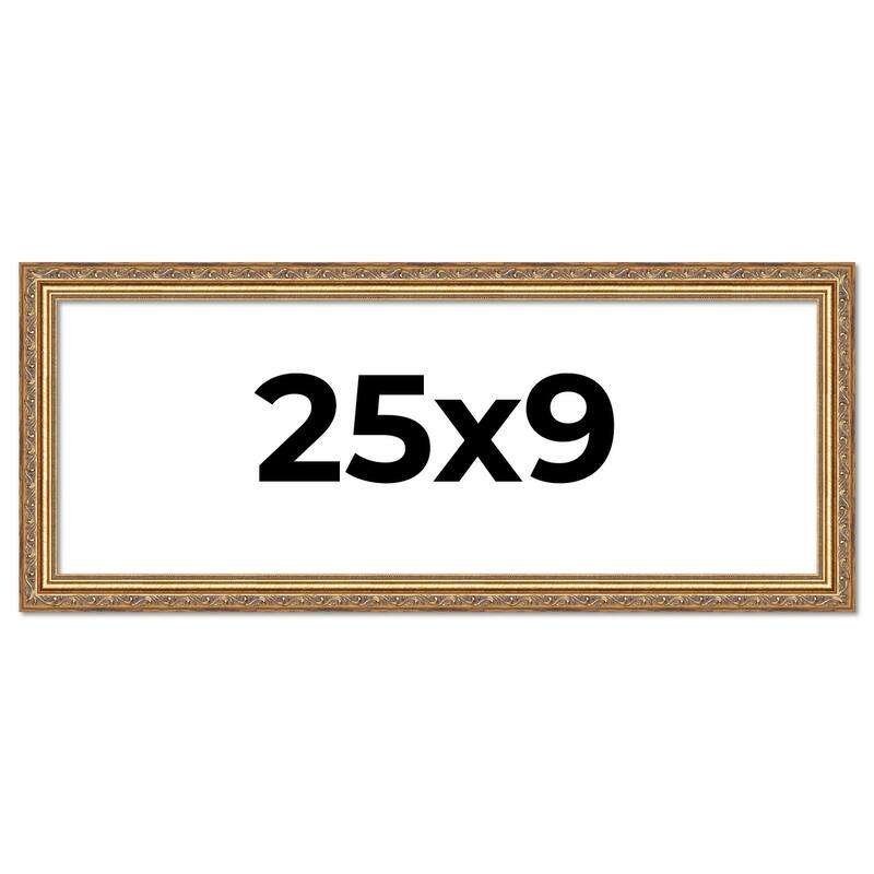 25x9 Frame Red Solid Wood Picture Frame Width 1.75 Inches | Interior Frame Depth 1 13/16 Inches