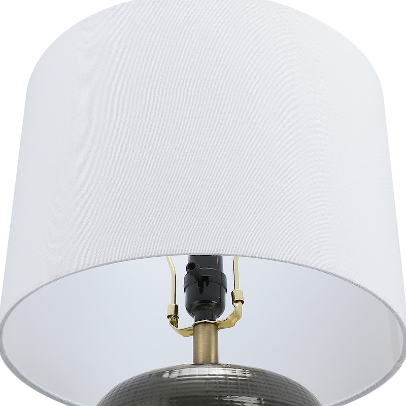 Basset 3-Way Ceramic Table Lamp with Drum Shade - 23 in. H