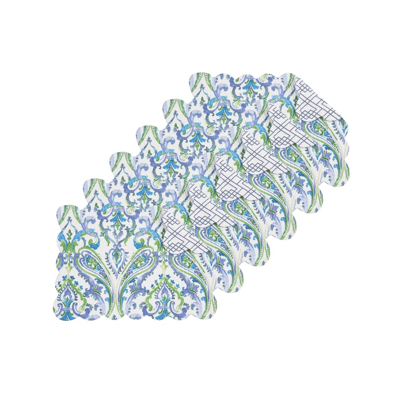 Juliet Quilted Reversible Bright Paisley Placemat Set of 6 - Set of 6