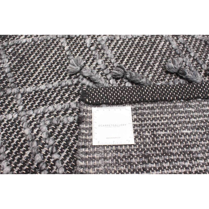 ECARPETGALLERY Braid weave Sienna Charcoal Wool Rug - 5'0 x 7'7