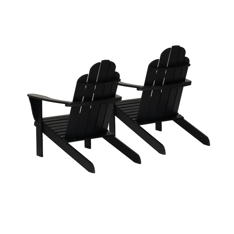Gavil Black Acacia Wood Adirondack Chair (Set of 2)
