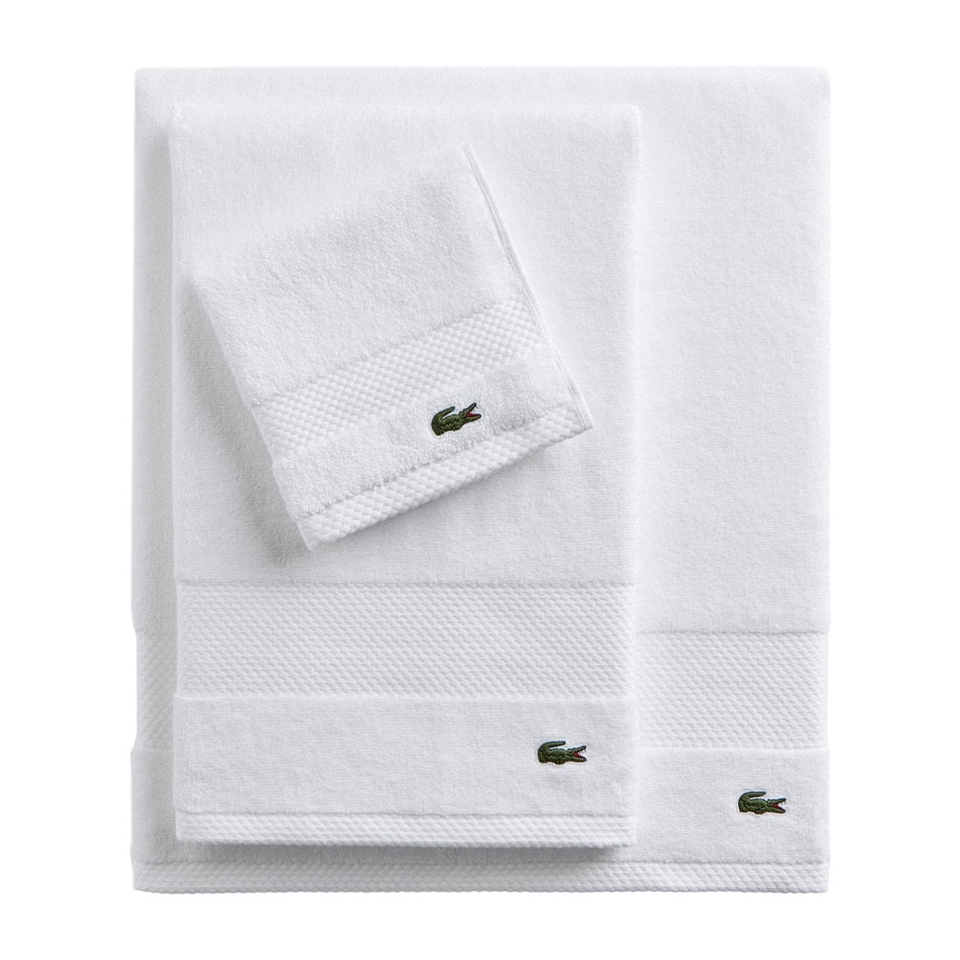 NEW Lacoste 4 Pc LOT Blue 2 BathTowel, 2 Hand Towel Set 100% Cotton HTF