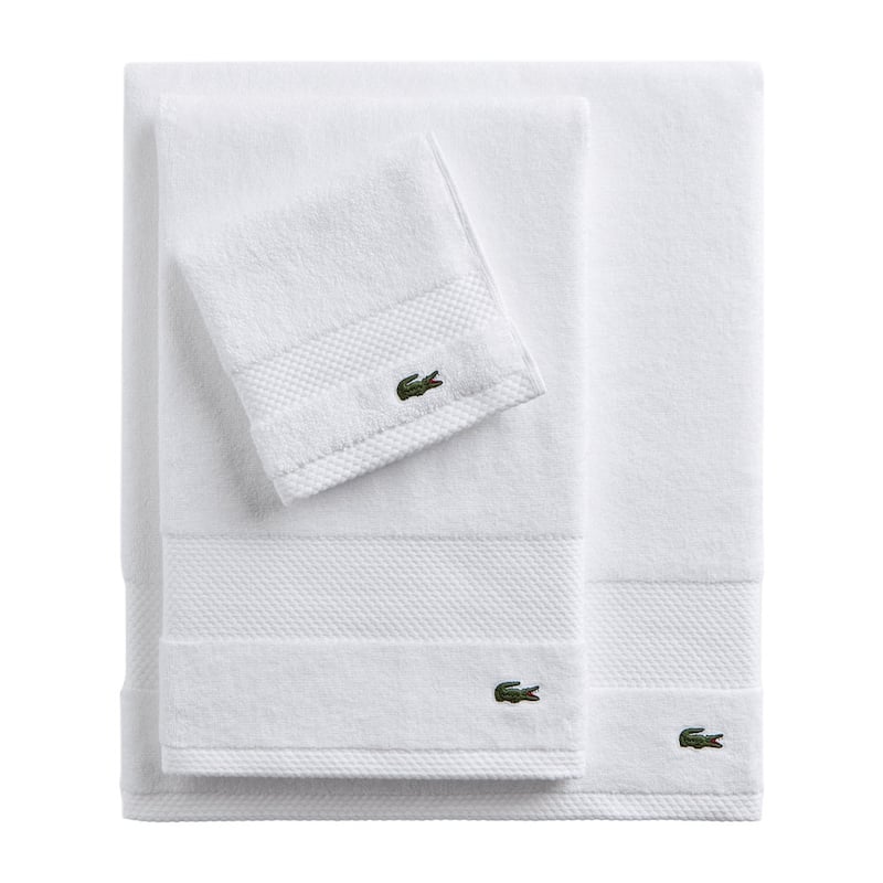Lacoste Heritage Supima 100% Cotton Hand Towel - White