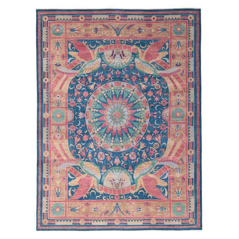 ECARPETGALLERY Hand-knotted Signature Collection Blue Wool Rug - 9'2 x 12'1