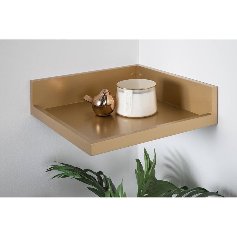 Kate and Laurel Levie Floating Corner Wood Wall Shelf - 2 Piece