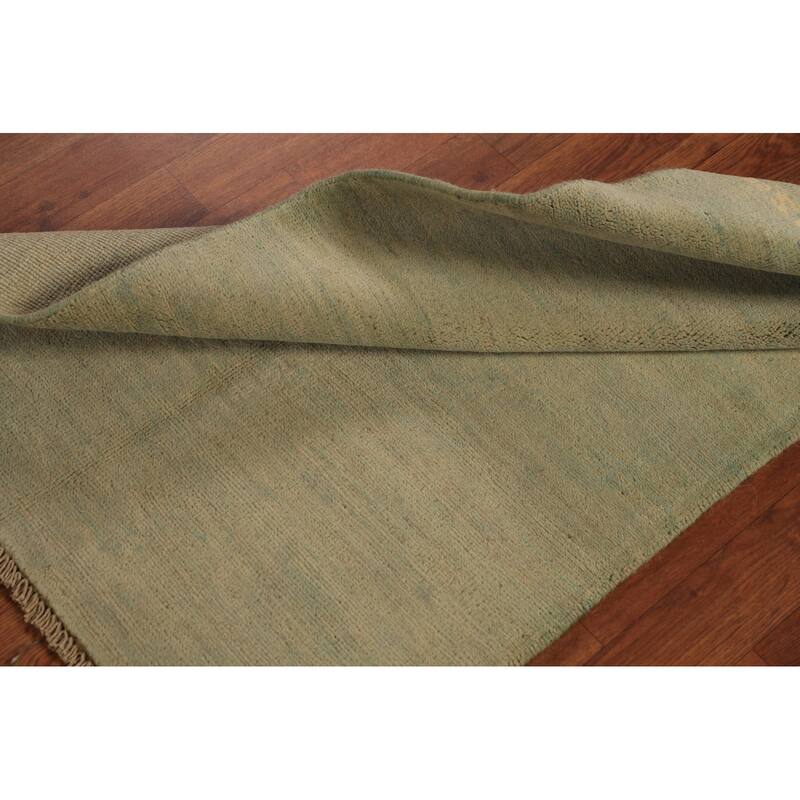 Modern Gabbeh Oriental Rug Handmade Solid Wool Carpet - 2'7" x 4'0"