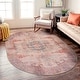 preview thumbnail 18 of 79, World Rug Gallery Vintage Bohemian Machine Washable Non Slip Area Rug 5' x 7' Oval - Multi - Oval