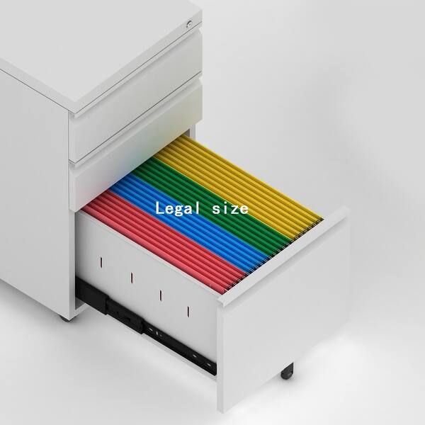 Shop Merax 3 Drawer Metal Mobile File Cabinet With Lock Fully Assembled Except Casters Overstock 31109601