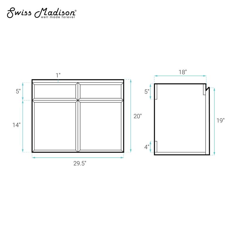 St. Tropez 30" Wall-Mounted Bathroom Vanity Cabinet Without Top In White Oak - 30