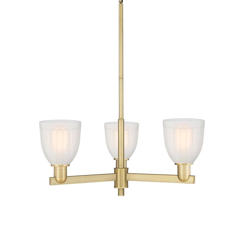Innovations Lighting 716-3CR-12-28 Brookfield Chandelier Brookfield 3 - Brushed Brass / White