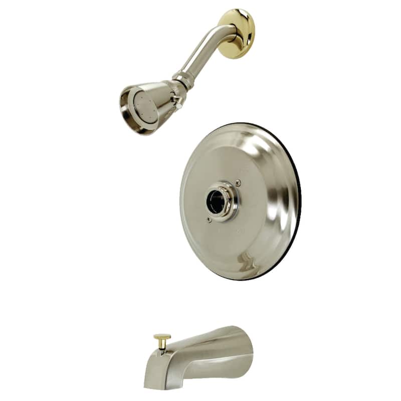 Kingston Brass Tub and Shower Trim Package with 1.8 GPM Multi Function - Brushed Nickel / Polished Brass