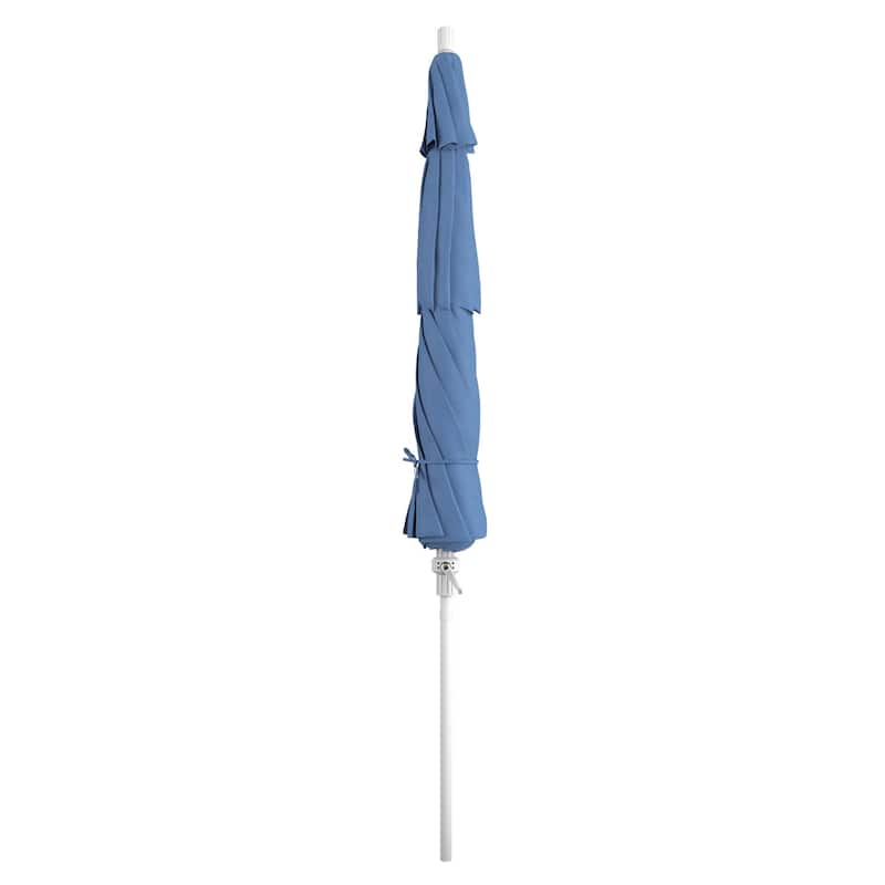California Umbrella 11' Rd. Aluminum Market Umbrella, Crank Lift, Collar Tilt, Dbl Wind Vent, White Finish, Olefin Fabric