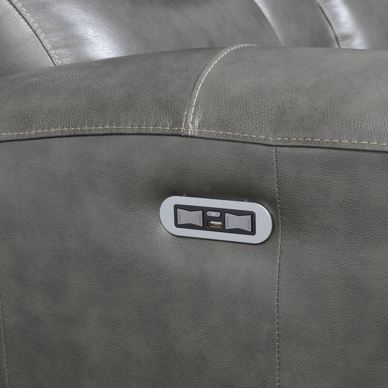 Copper Grove Fyti Top Grain Leather Power Reclining Loveseat with Storage Console