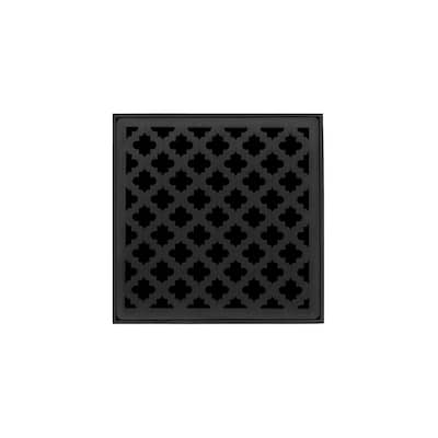 Infinity Drain MD 4-2P 4" x 4" MD 4 Center Drain Complete Kit with - Polished Stainless
