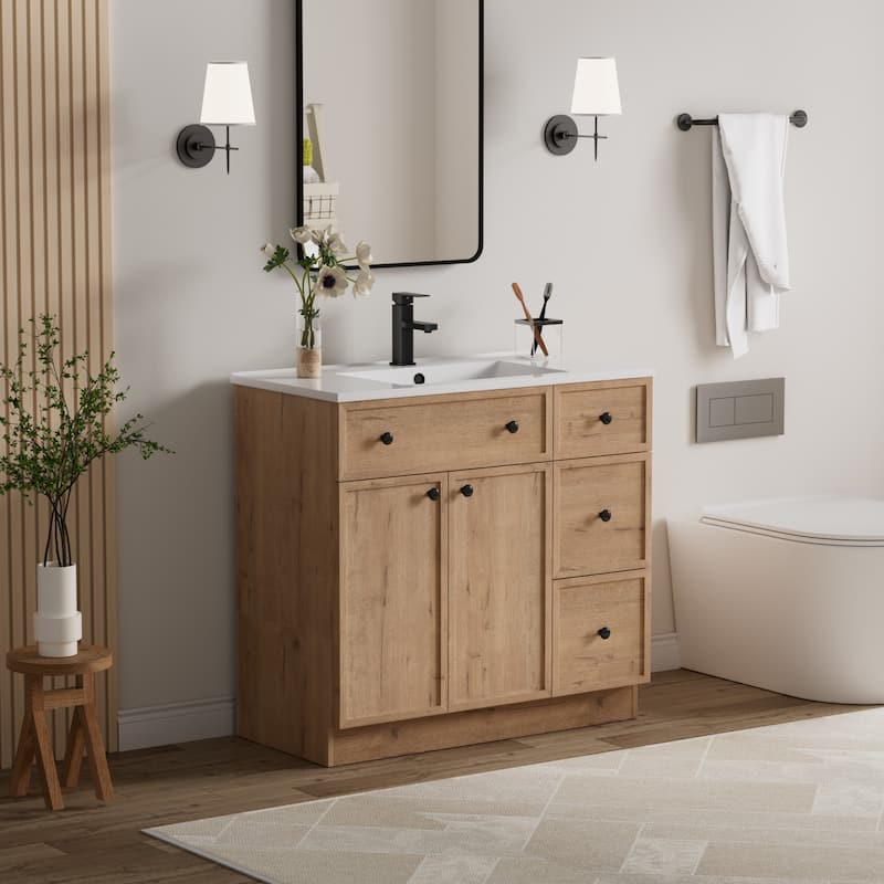 36"/48"/60"/72" Bathroom Vanity Set with Sink & Faucet