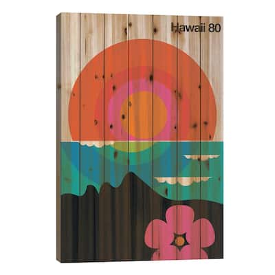 Hawaii 80 Print On Wood by Bo Lundberg - Multi-Color