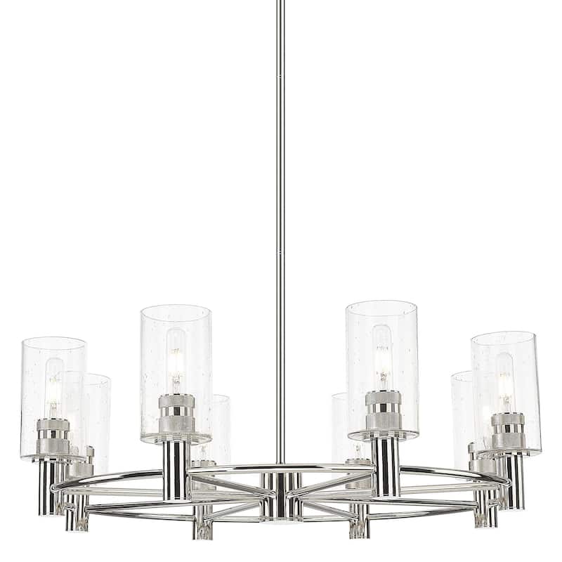 Innovations Lighting 434-8CR-10-32 Crown Point Chandelier Crown Point - Polished Nickel / Seedy