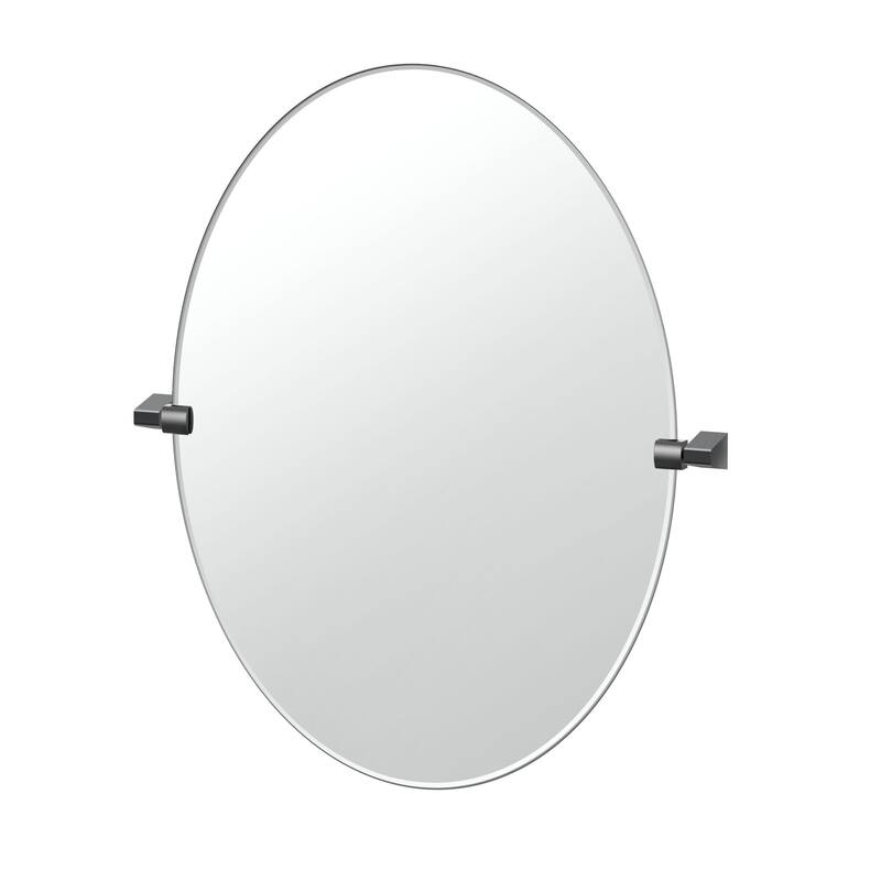 Gatco 5659LG A-Line 32" x 27-1/8" Contemporary Oval Frameless Bathroom - Matte Black