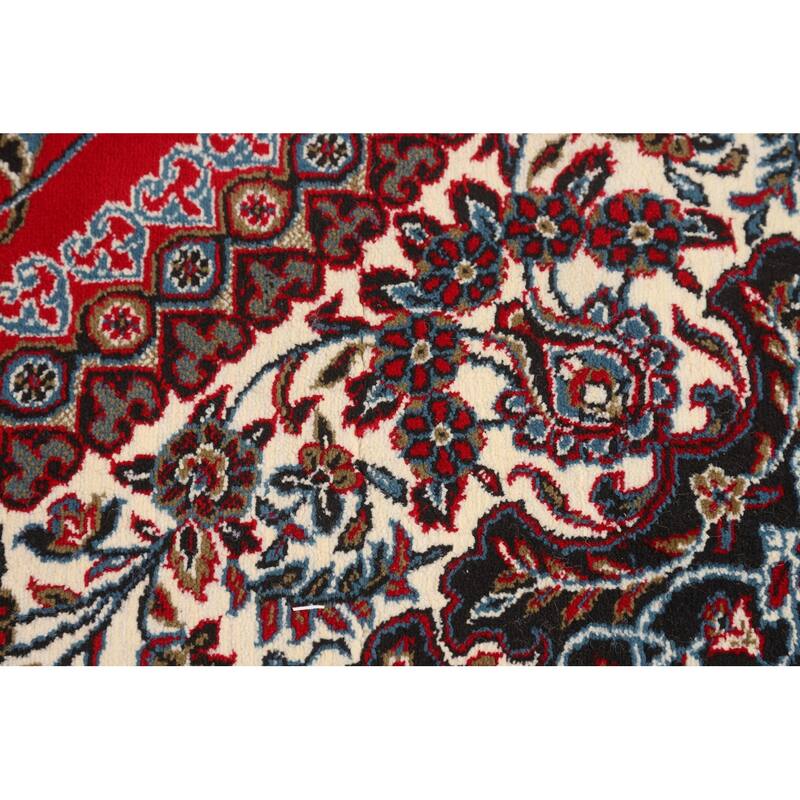 Traditional Red Kashan Turkish Area Rug Bedroom Machine-Made Carpet - 9'8" x 13'4"
