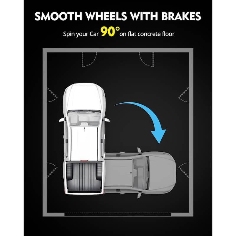 2-Pack Heavy-Duty Car Wheel Dollies 2000-lb Capacity Each 360Degree Rotational Casters with Brake Blue