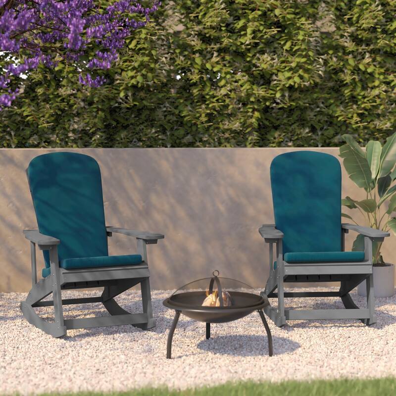 Flash Furniture FFOF27267 Euxenus 30" Wide Two Piece Poly Resin and - Gray / Teal