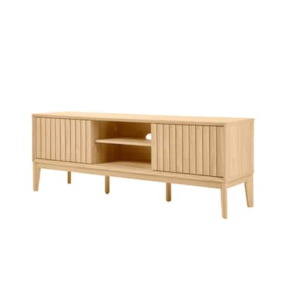 Damien 58 in. Farmhouse 3-Storage Sliding Door TV Stand Fits TVs up to 65 in. with Cable Management, by JONATHAN Y - 58"