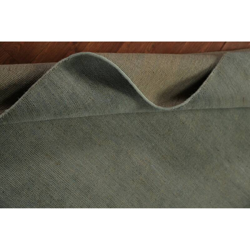 Gabbeh Modern Rug Hand-Knotted Green Wool Carpet - 4'0" x 5'10"