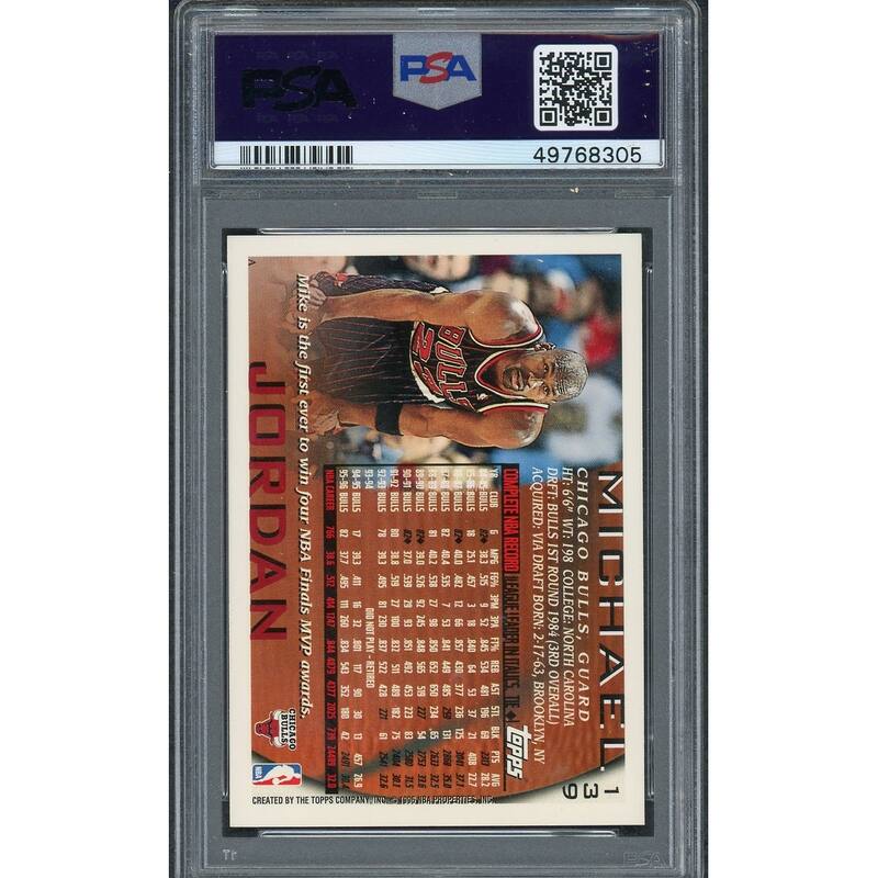 Michael Jordan 1996 Topps Basketball Card #139 Graded PSA 9 MINT - 8'6" x 11'6"