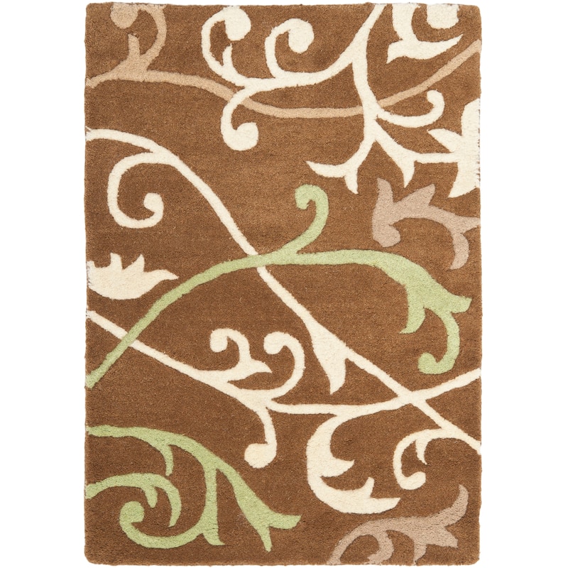 SAFAVIEH Handmade Soho Lakendra N.Z. Wool Rug - 2' x 3' - Brown/Multi