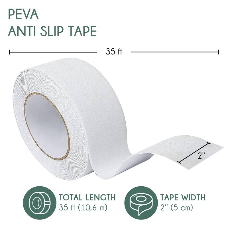 Non-Slip Grip Tape - Waterproof Non-Skid Adhesive Tape For Stairs, - Heavy Duty PEVA Safety Anti Slip Tape