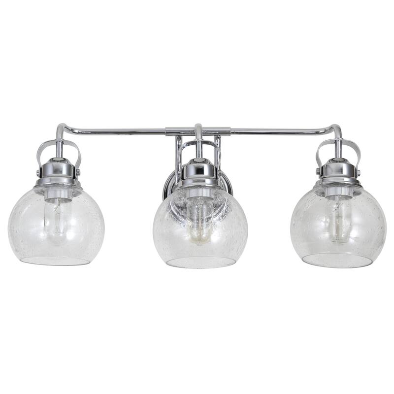 Bolha Metal/ Bubbled Glass Vanity Light, Chrome by JONATHAN Y
