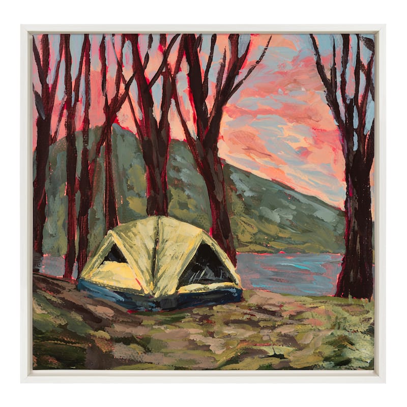 Kate and Laurel Sylvie Tent 2 Framed Canvas by Emily Kenney