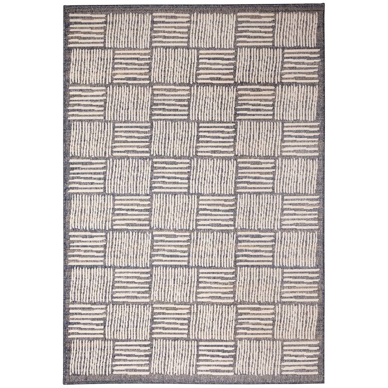Liora Manne Cove Squares Indoor/Outdoor Rug - 1'11" x 7'6" - Grey