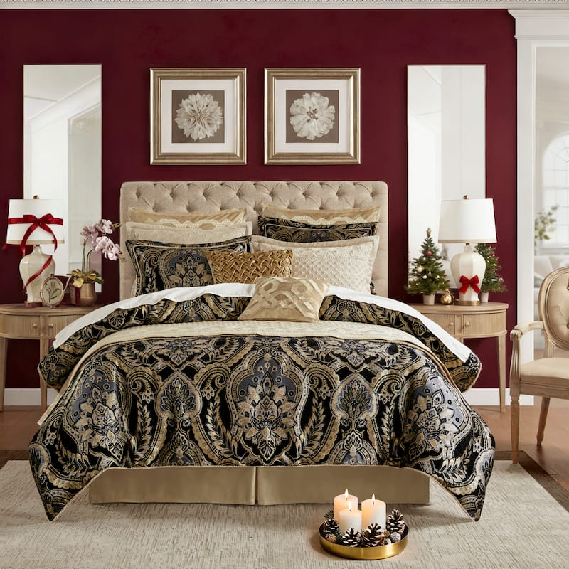 Croscill Julius 4 Piece Comforter Set - Black - King