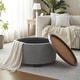preview thumbnail 13 of 51, Huimo Modern round wooden tray Ottoman with Storage